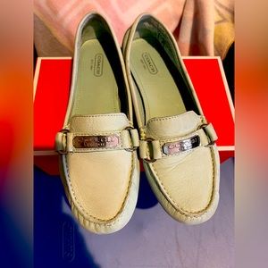 Coach Mint green suede loafers